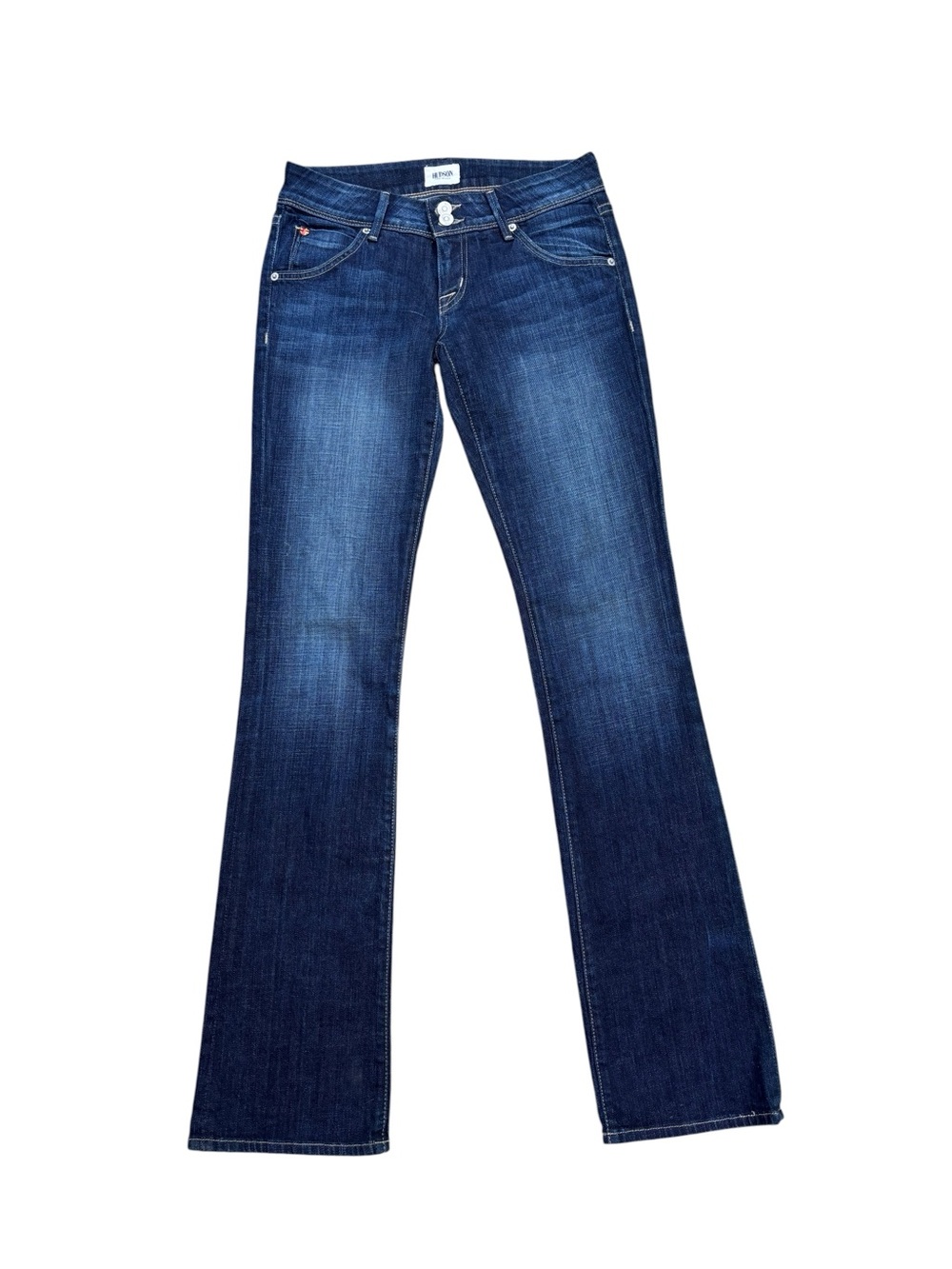 Vtg Hudson Jeans Beth Low Rise Flap Pocket Baby Bootcut W176DHK Elba Wash Y2K 26